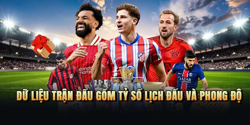 Dữ liệu trận đấu gồm tỷ số lịch đấu và phong độ